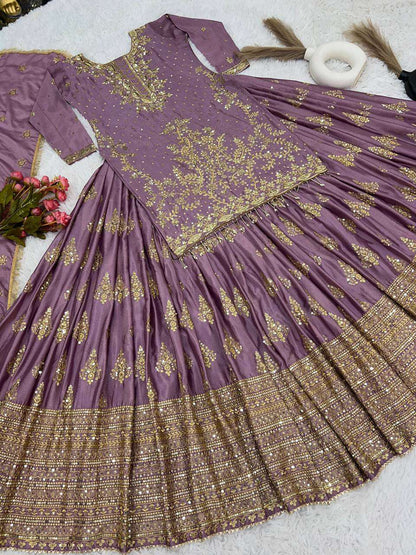 Chinon Silk Kesh124 806 Lehengas  Traditional Silk Embroidered Lehengas