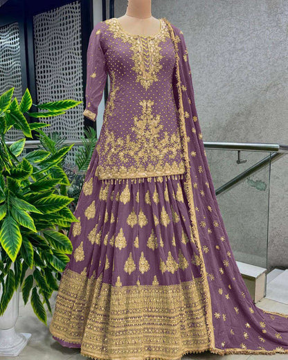 Chinon Silk Kesh124 806 Lehengas  Traditional Silk Embroidered Lehengas