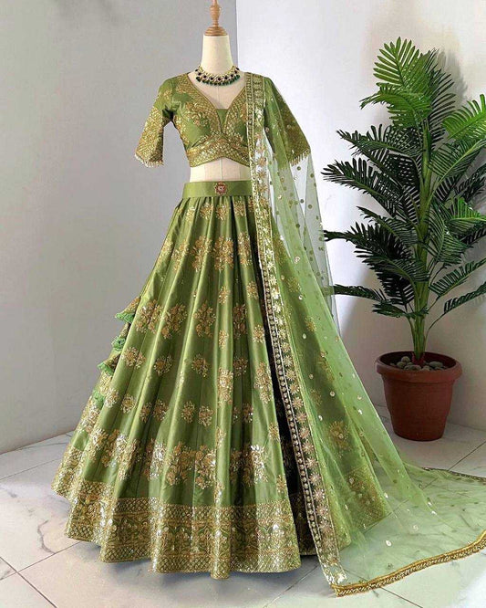 Chinon Silk Kesh125 3067 Lehengas  Embroidered Silk Wedding Lehenegas