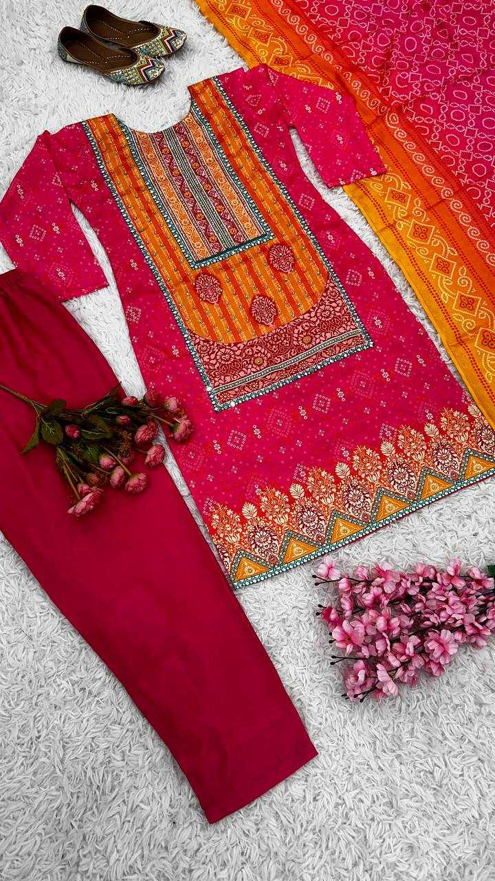 Chinon Silk Kesh125 3082 Suits & Dresses  Printed Ladies Silk Ladies Party Wear Zari Work Suits