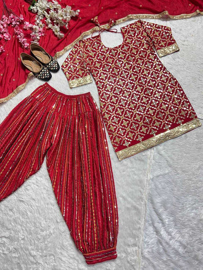 Chinon Silk Kesh146 5021 Suits & Dresses  Embroidery Patiala Ladies Salwar Ladies Silk Dhoti Salwar Punjabi Suits