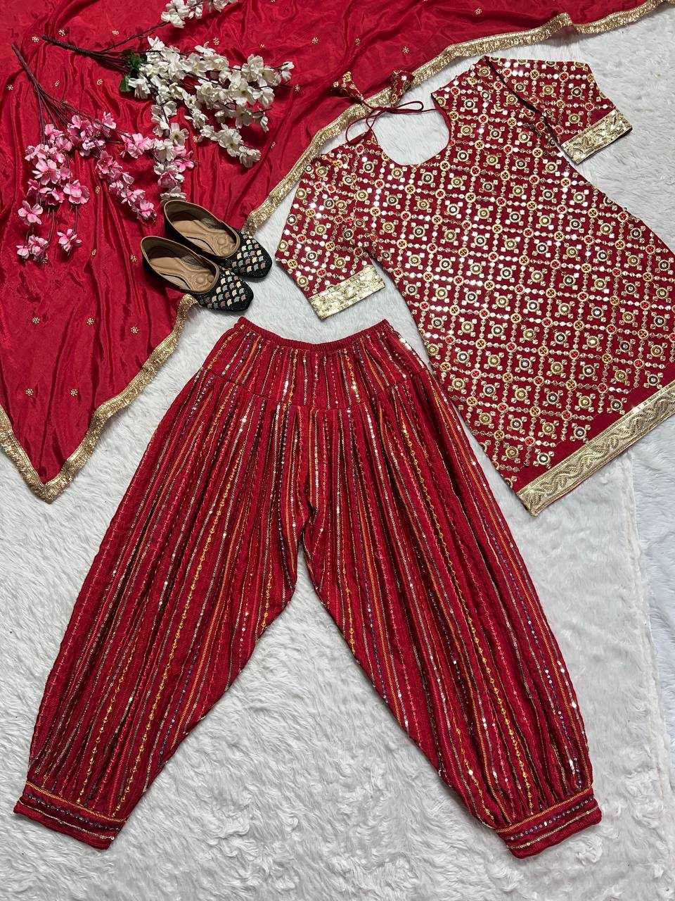 Chinon Silk Kesh146 5021 Suits & Dresses  Embroidery Patiala Ladies Salwar Ladies Silk Dhoti Salwar Punjabi Suits