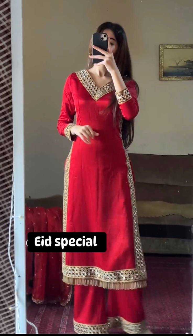 Chinon Silk Kesh147 177 Suits & Dresses Islamic Clothing  Embroidered Ladies Pakistani Ladies Silk Suits