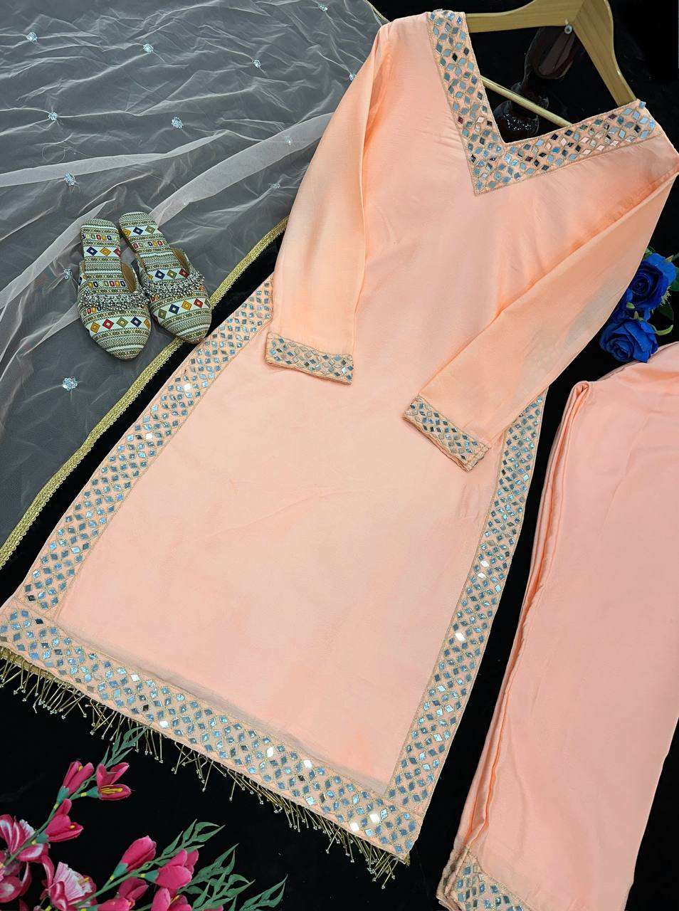 Chinon Silk Kesh147 177 Suits & Dresses Islamic Clothing  Embroidered Ladies Pakistani Ladies Silk Suits