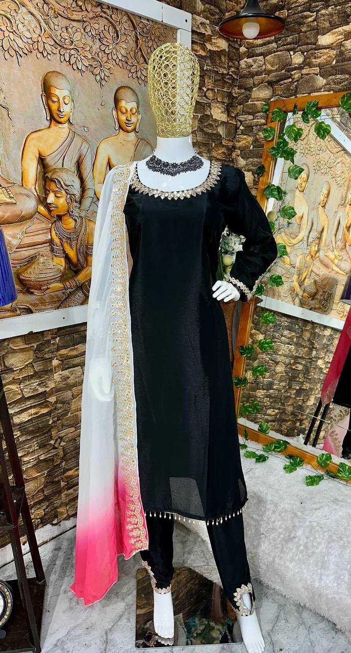 Chinon Silk Kesh147 178 Suits & Dresses Islamic Clothing  Embroidered Ladies Pakistani Ladies Silk Suits