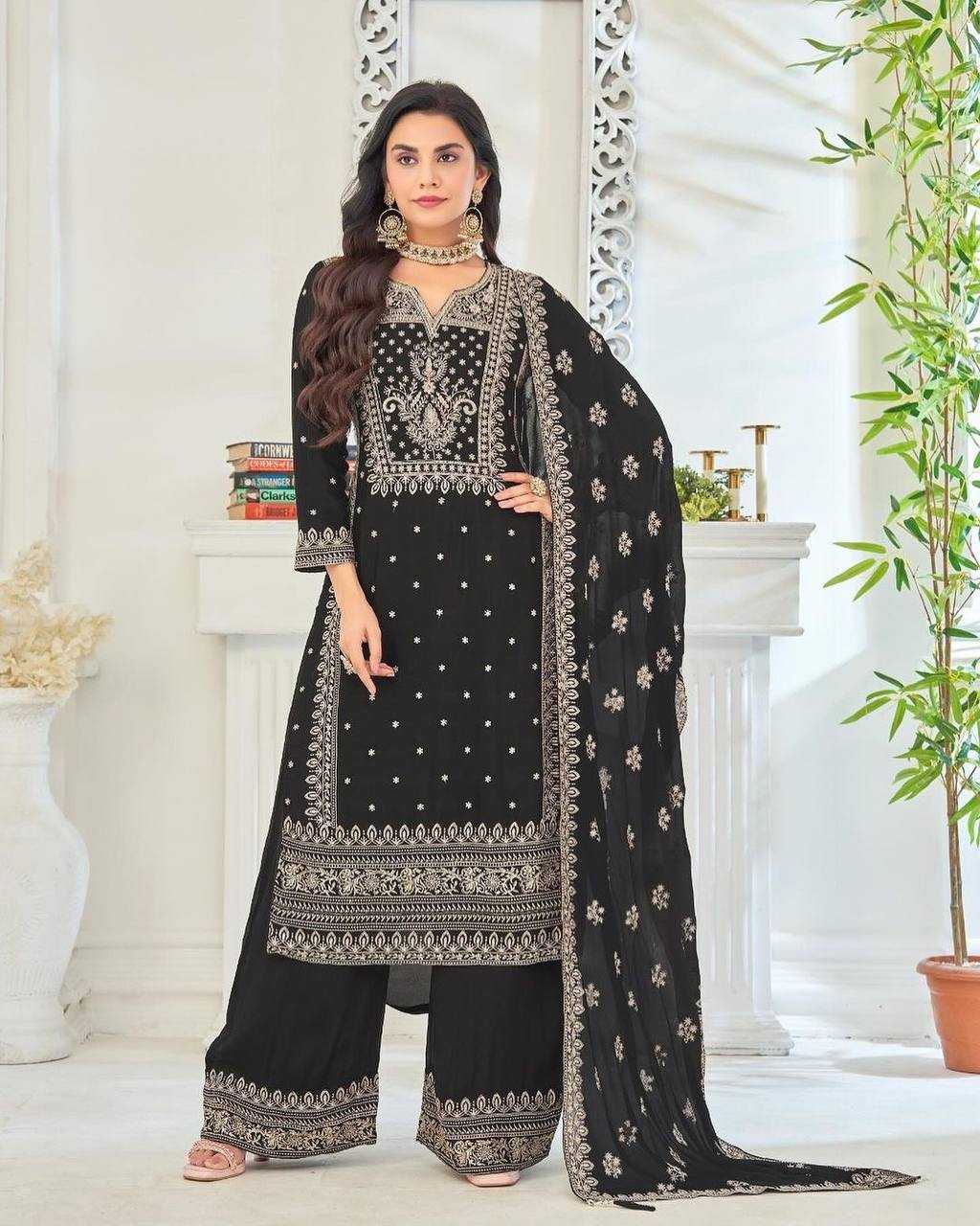 Chinon Silk Kesh147 183 Suits & Dresses  Ladies Embroidery Ladies Silk Zari Work Suits