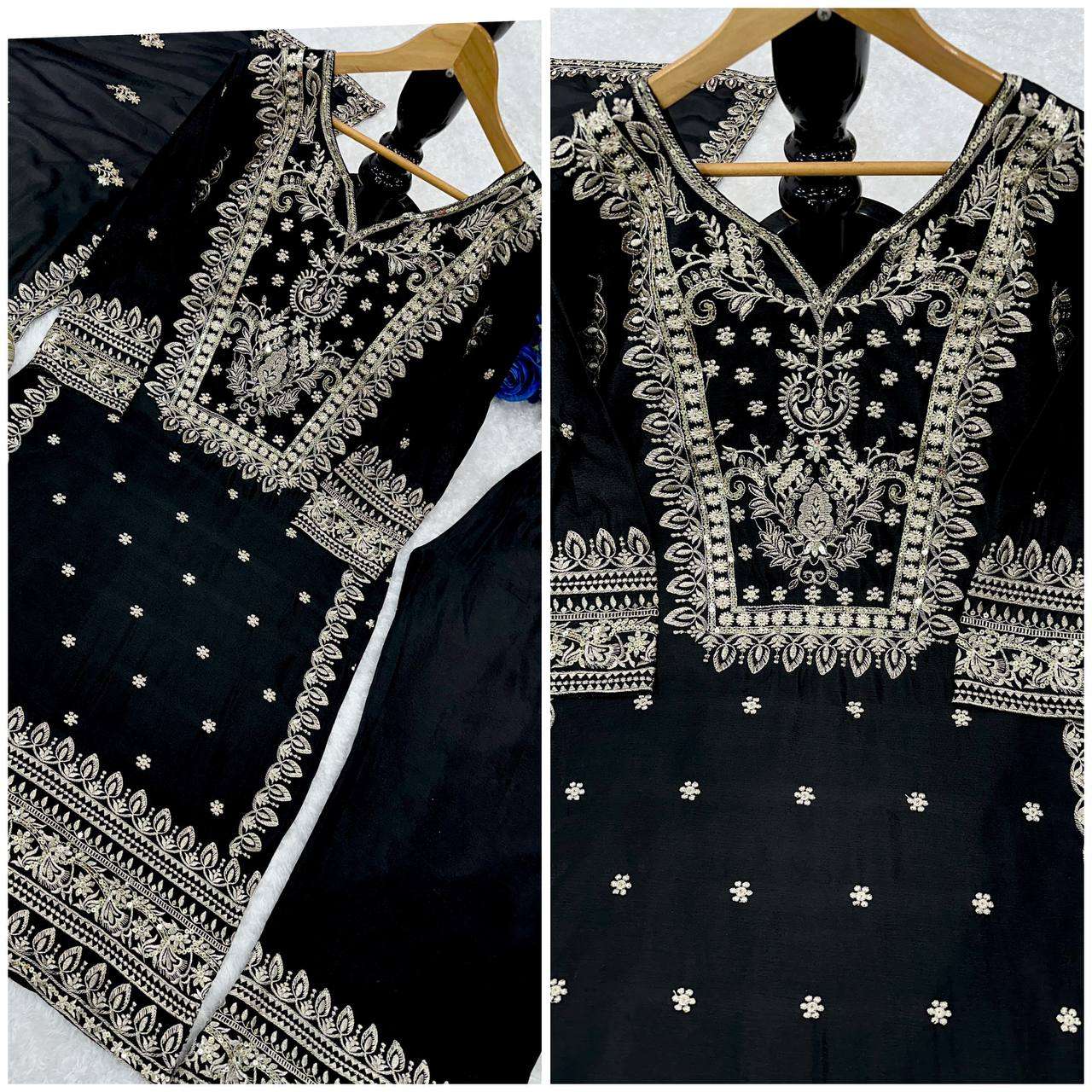 Chinon Silk Kesh147 183 Suits & Dresses  Ladies Embroidery Ladies Silk Zari Work Suits