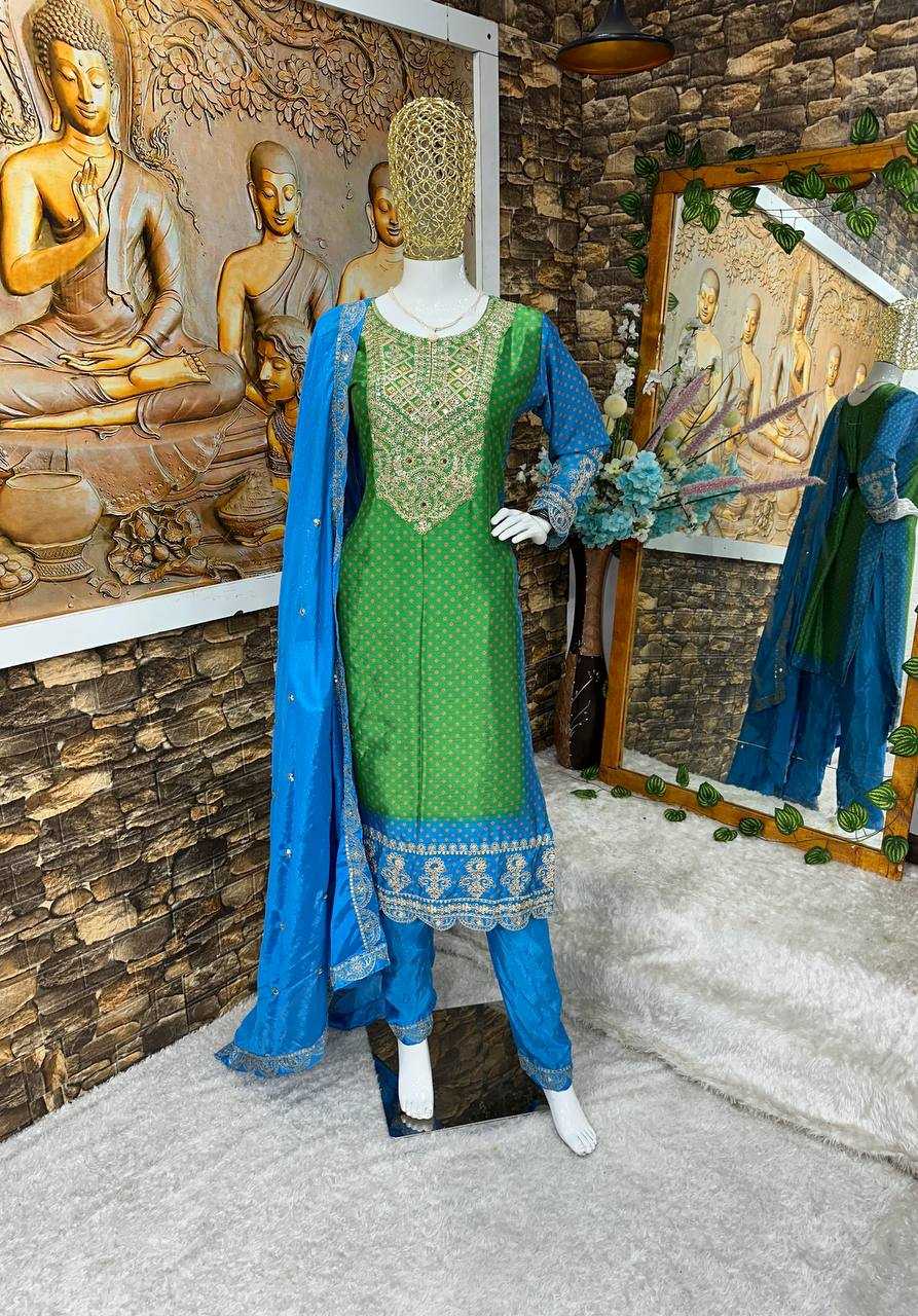 Chinon Silk Kesh147 218 Suits & Dresses  Embroidery Ladies Printed Ladies Silk  Suits