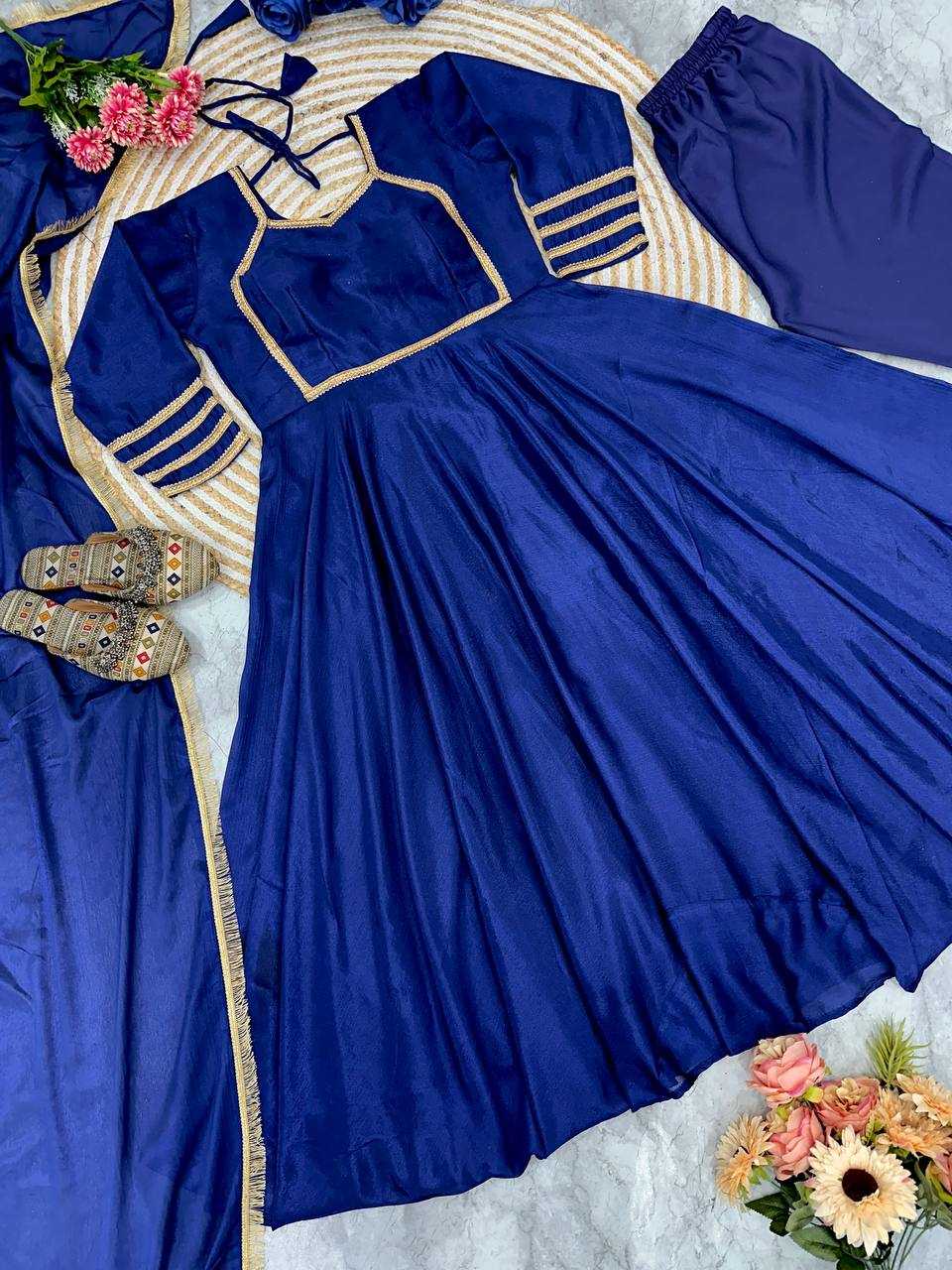 Chinon Silk Kesh147 224 Gowns  Fancy Long  Anarkali  Gowns