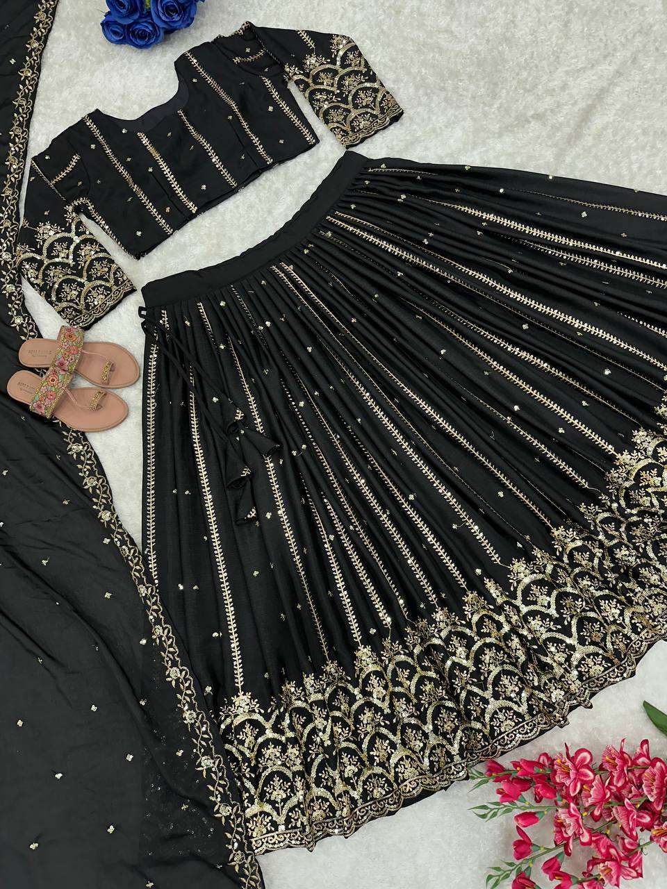 Chinon Silk Kesh148 041 Lehengas  Traditional Silk Embroiderd Lehengas