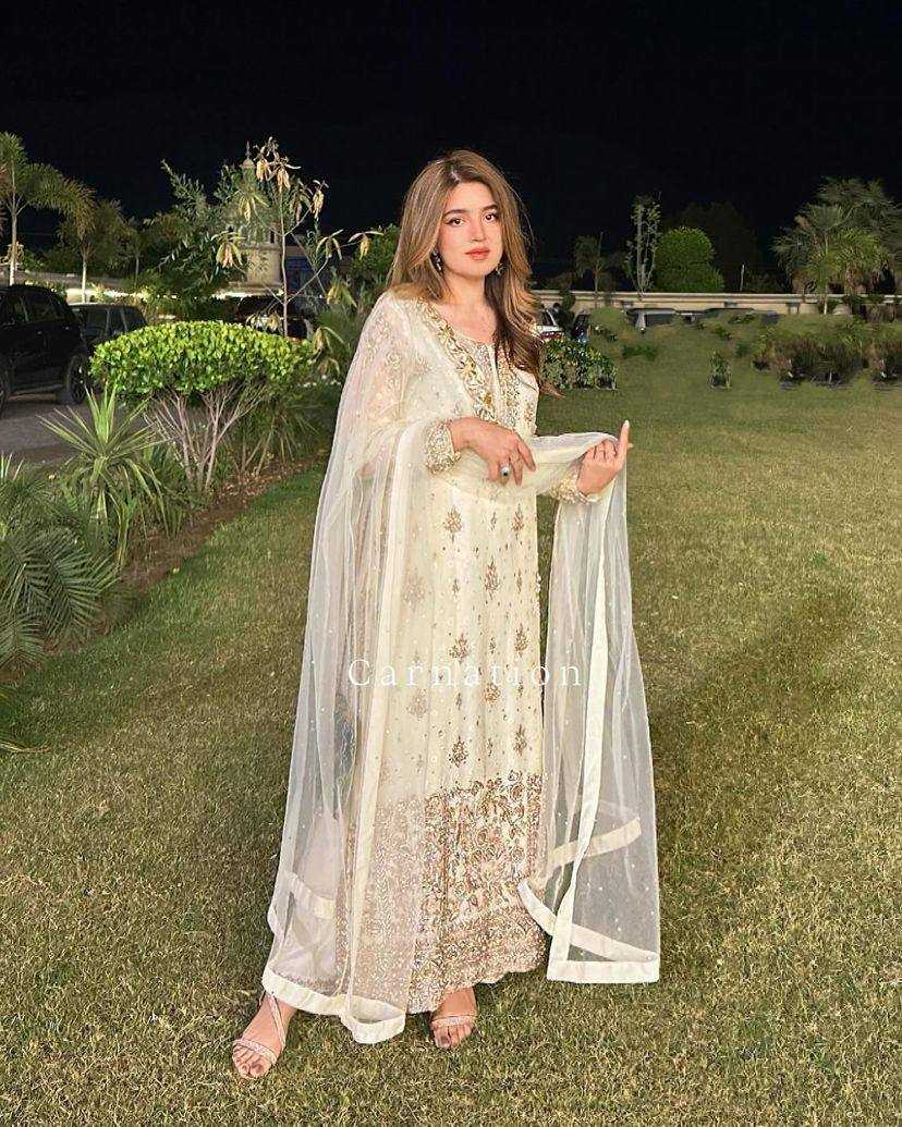 Chinon Silk Kesh149 1262 Suits & Dresses  Pakistani Embroidery Palazzo  Ladies Silk Zari Work Suits