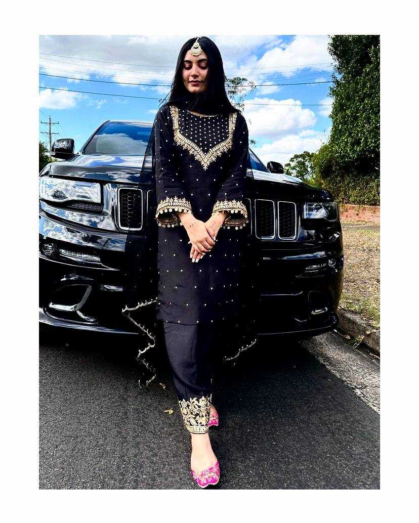 Chinon Silk Kesh149 1299 Suits & Dresses Islamic Clothing  Pakistani Embroidery Palaxxo Ladies Silk Suits