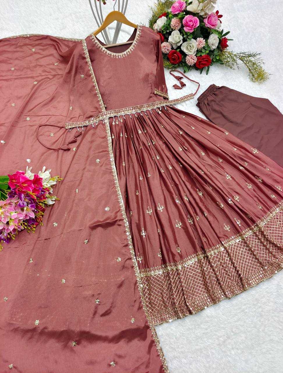 Chinon Silk Kesh156 1104 Gowns  Embroidery Anarkali Party Long Diwali Collections Gowns