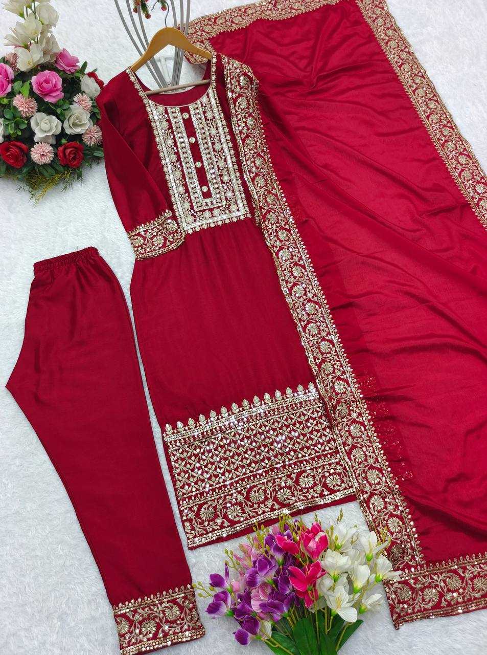 Chinon Silk Kesh156 1106 Suits & Dresses  Ladies Embroidery Ladies Silk Zari Work Diwali Collections Suits