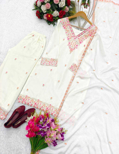 Chinon Silk Kesh156 1111 Suits & Dresses Islamic Clothing  Pakistani Embroidery Ladies Silk Ladies Party Wear Suits