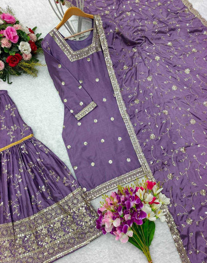 Chinon Silk Kesh156 1121 Suits & Dresses Islamic Clothing  Sharara Salwar Pakistani Embroidery Ladies Silk Suits