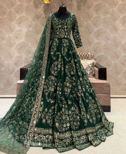 Chinon Silk Kesh156 8044 Gowns  Embroidery Anarkali Long Work Wedding Gowns