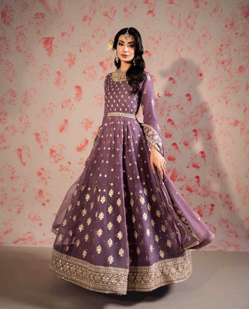 Chinon Silk Kesh156 8053 Gowns  Embroidery Anarkali Party Long Diwali Collections Gowns