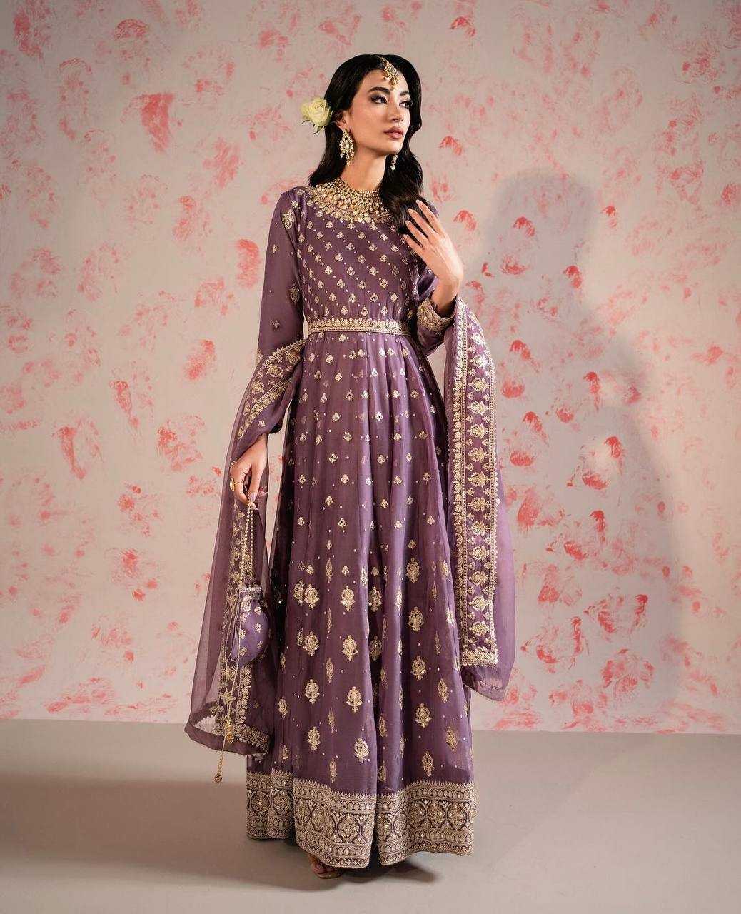 Chinon Silk Kesh156 8053 Gowns  Embroidery Anarkali Party Long Diwali Collections Gowns