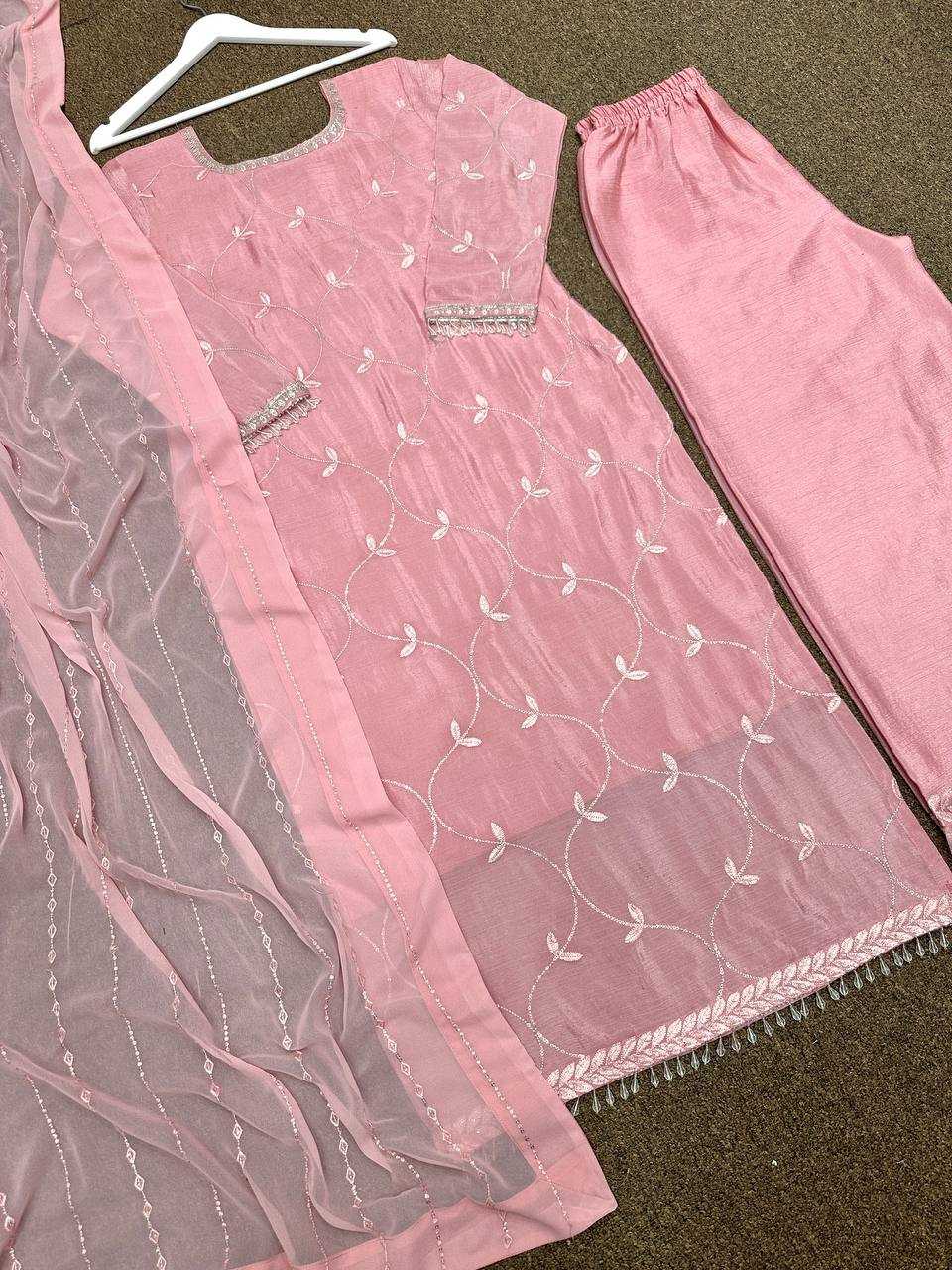 Chinon Silk Kesh157 1630 Suits & Dresses Islamic Clothing  Pakistani Embroidery Ladies Silk Suits