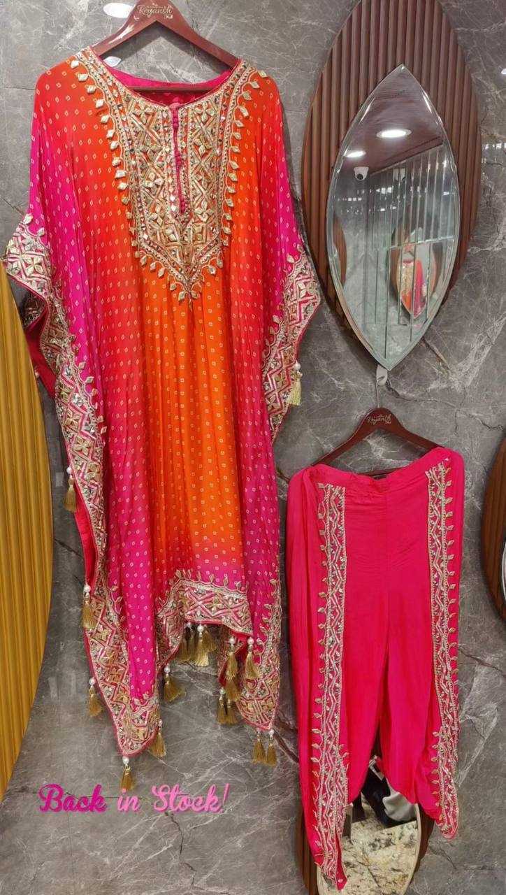 Chinon Silk Kesh157 1669 Suits & Dresses Islamic Clothing  Kaftans Embroidery Ladies Silk Ladies Party Wear Suits