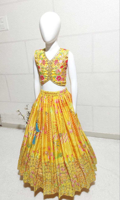 Chinon Silk Kesh168 Mnt05 Kids Wear  Kids Lehenga Kids Ethnic Wear Kids Traditional Outfits Kids Lehenga Choli Kids Festive Wear Kids Wedding Outfits