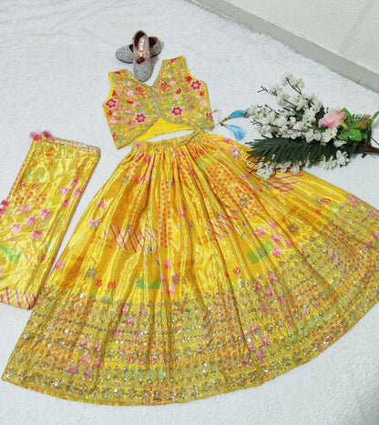 Chinon Silk Kesh168 Mnt05 Kids Wear  Kids Lehenga Kids Ethnic Wear Kids Traditional Outfits Kids Lehenga Choli Kids Festive Wear Kids Wedding Outfits