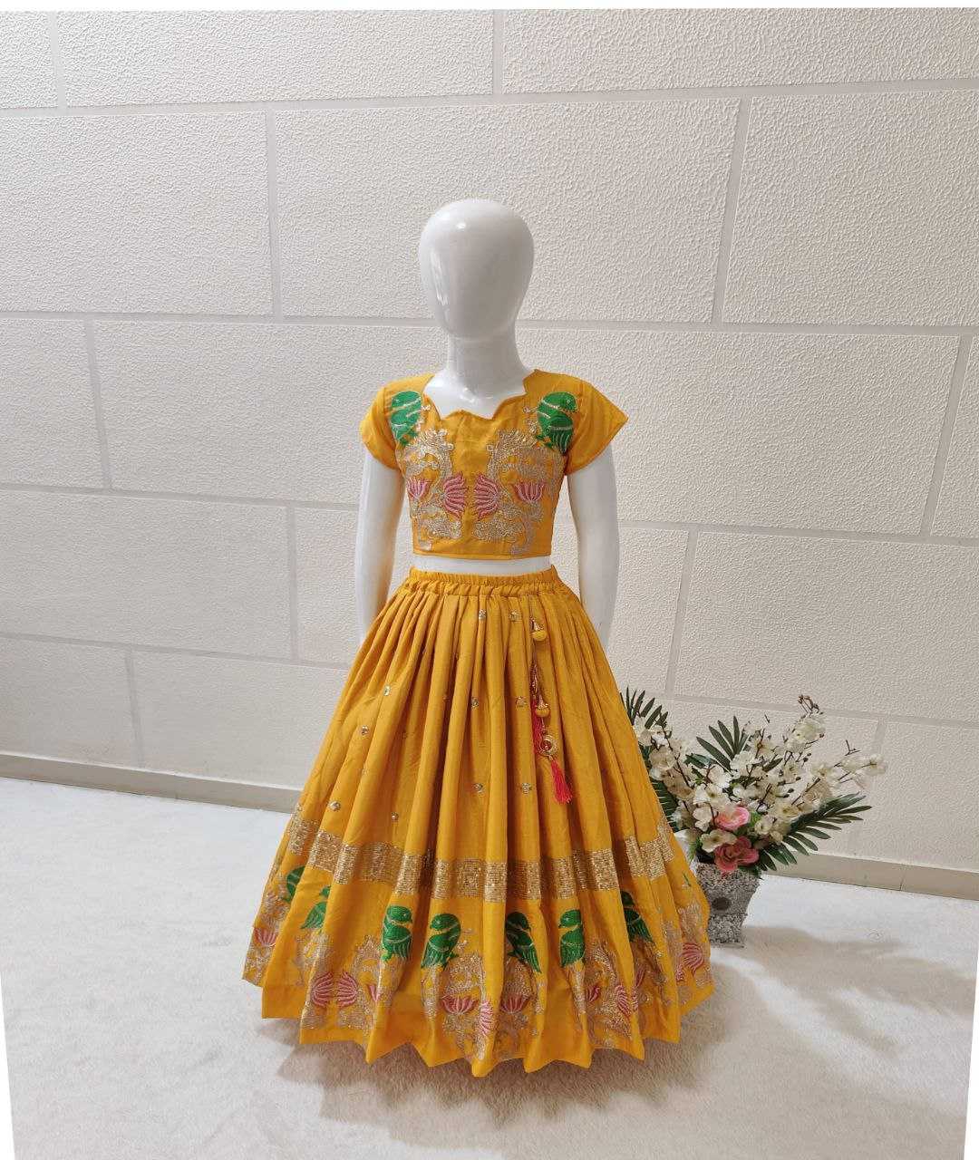 Chinon Silk Kesh168 Mnt07 Kids Wear  Kids Lehenga Kids Ethnic Wear Kids Traditional Outfits Kids Lehenga Choli Kids Festive Wear