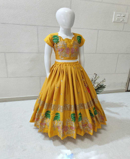 Chinon Silk Kesh168 Mnt07 Kids Wear  Kids Lehenga Kids Ethnic Wear Kids Traditional Outfits Kids Lehenga Choli Kids Festive Wear