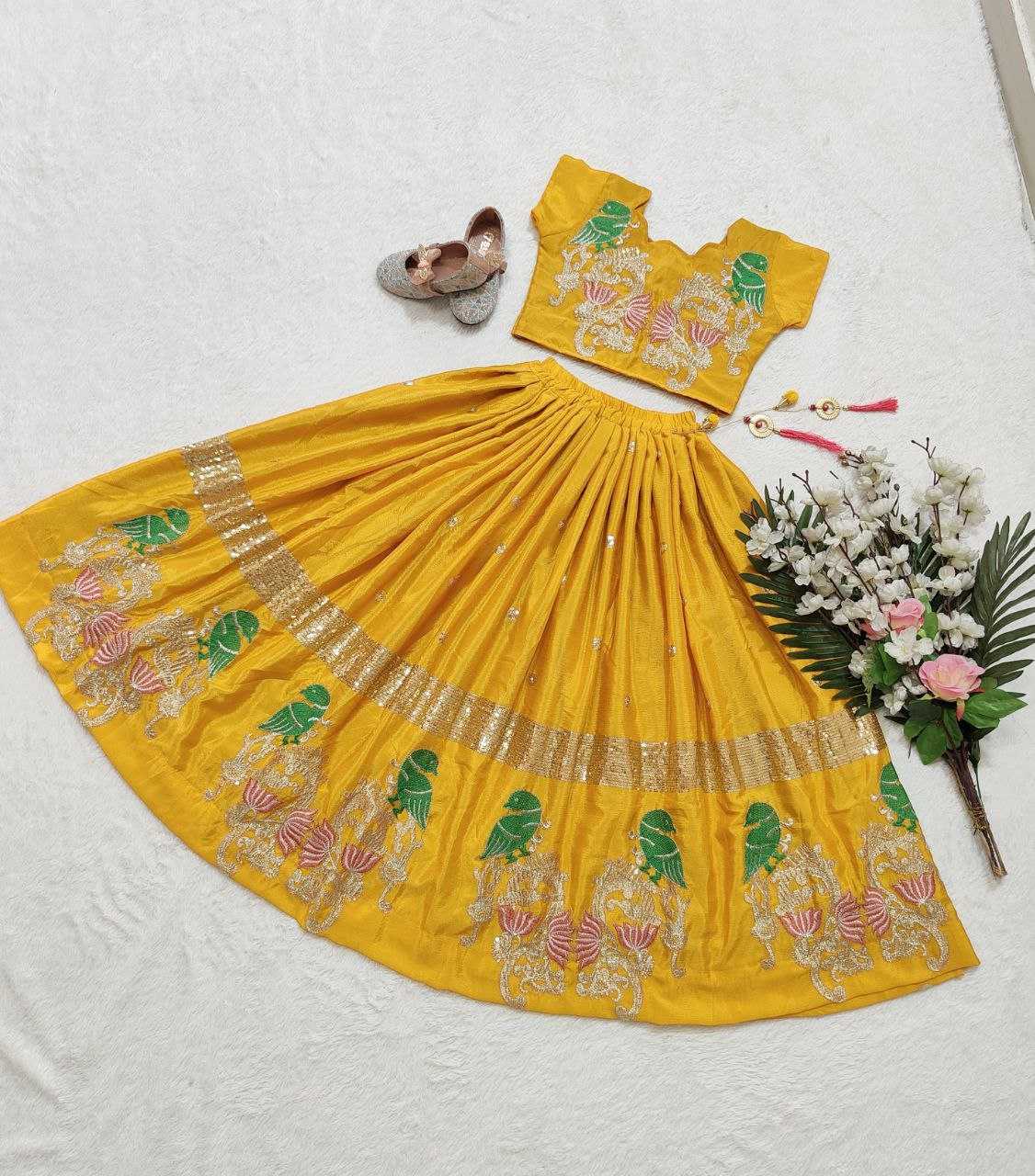 Chinon Silk Kesh168 Mnt11 Kids Wear  Kids Lehenga Kids Ethnic Wear Kids Traditional Outfits Kids Lehenga Choli