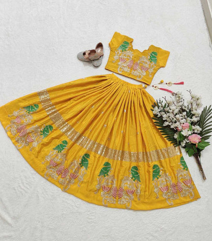 Chinon Silk Kesh168 Mnt11 Kids Wear  Kids Lehenga Kids Ethnic Wear Kids Traditional Outfits Kids Lehenga Choli