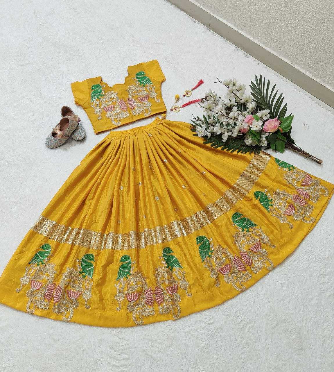 Chinon Silk Kesh168 Mnt11 Kids Wear  Kids Lehenga Kids Ethnic Wear Kids Traditional Outfits Kids Lehenga Choli