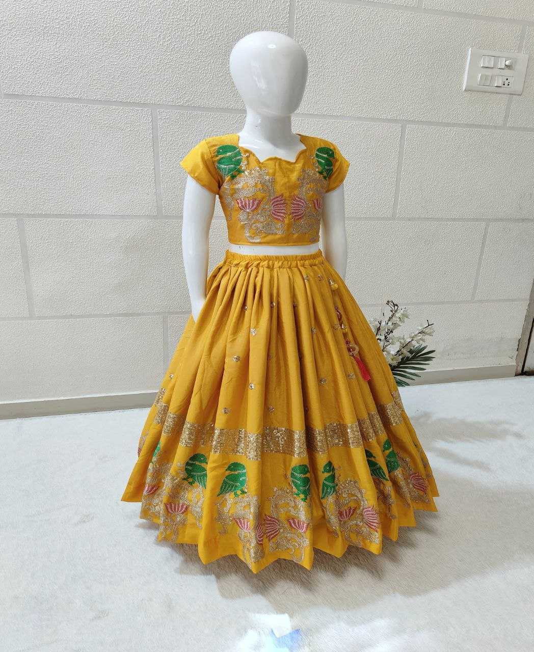 Chinon Silk Kesh168 Mnt11 Kids Wear  Kids Lehenga Kids Ethnic Wear Kids Traditional Outfits Kids Lehenga Choli