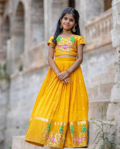 Chinon Silk Kesh168 Mnt11 Kids Wear  Kids Lehenga Kids Ethnic Wear Kids Traditional Outfits Kids Lehenga Choli