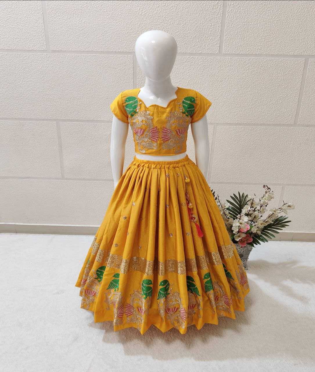 Chinon Silk Kesh168 Mnt11 Kids Wear  Kids Lehenga Kids Ethnic Wear Kids Traditional Outfits Kids Lehenga Choli