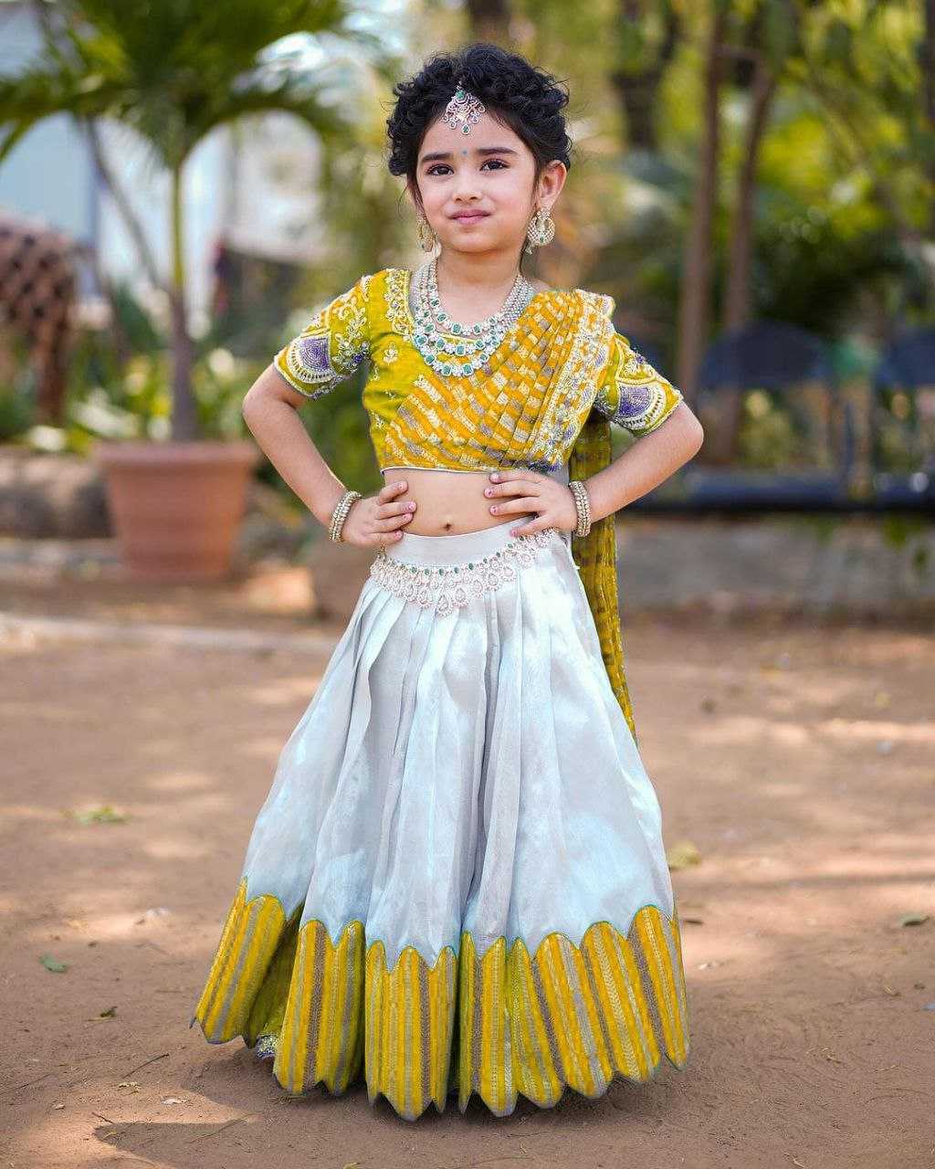 Chinon Silk Kesh168 Mnt24 Kids Weae  Kids Lehenga Kids Ethnic Wear Kids Traditional Outfits Kids Festive Wear