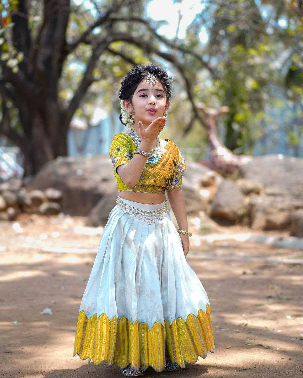 Chinon Silk Kesh168 Mnt24 Kids Weae  Kids Lehenga Kids Ethnic Wear Kids Traditional Outfits Kids Festive Wear