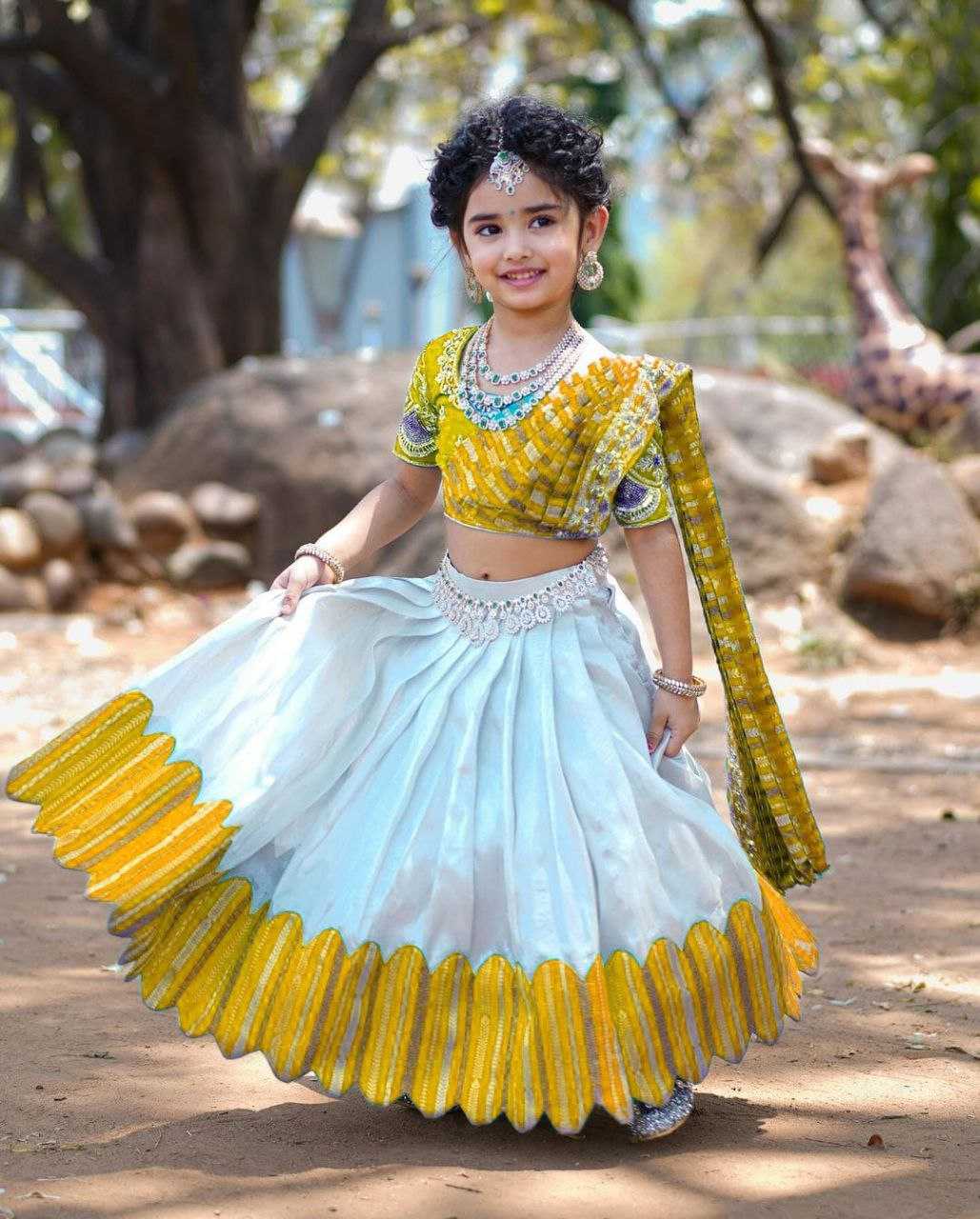 Chinon Silk Kesh168 Mnt24 Kids Weae  Kids Lehenga Kids Ethnic Wear Kids Traditional Outfits Kids Festive Wear