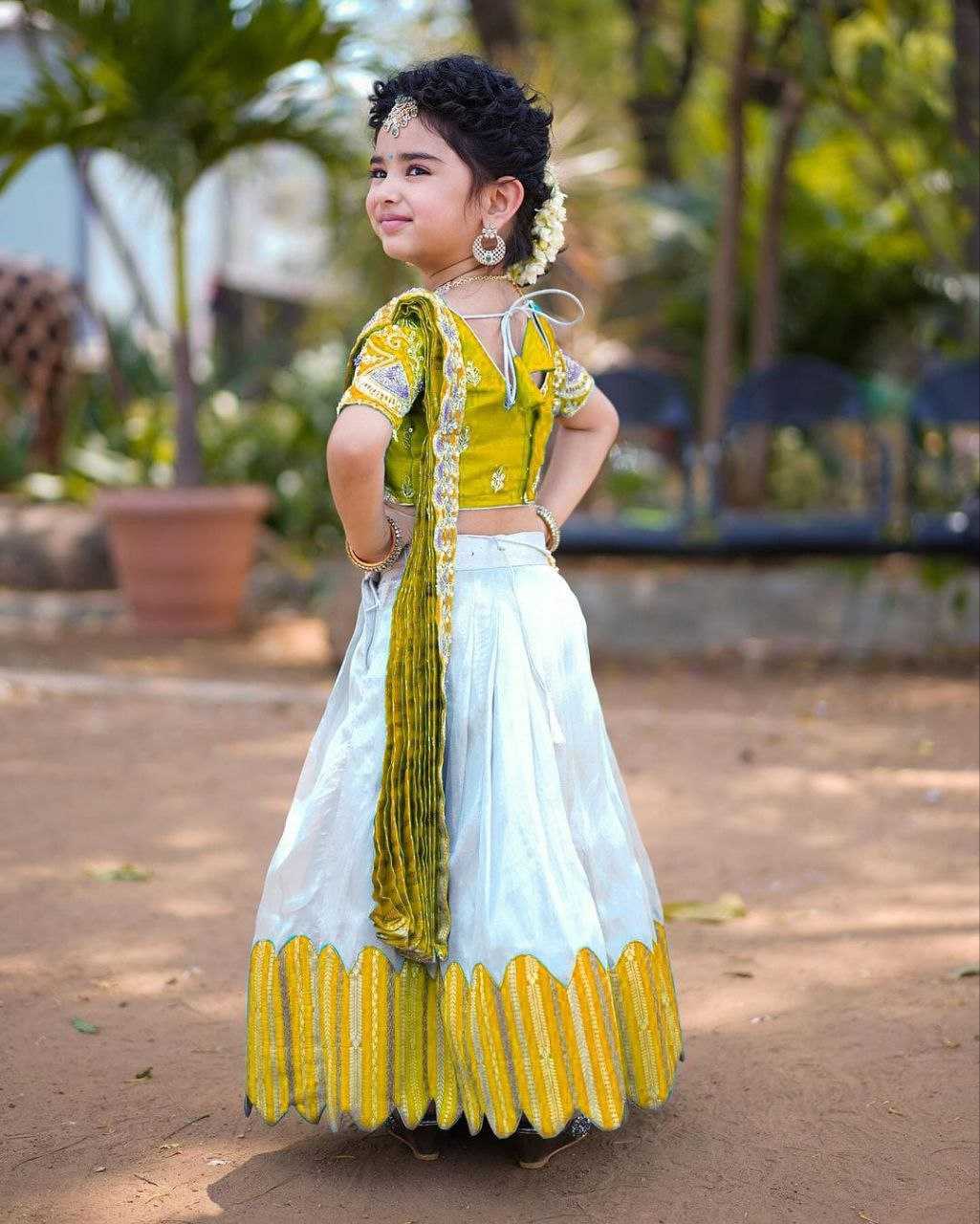 Chinon Silk Kesh168 Mnt24 Kids Weae  Kids Lehenga Kids Ethnic Wear Kids Traditional Outfits Kids Festive Wear