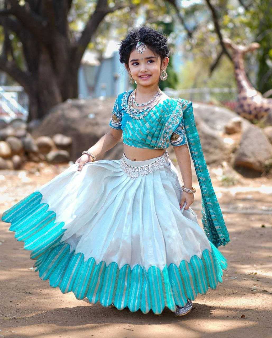 Chinon Silk Kesh168 Mnt24 Kids Weae  Kids Lehenga Kids Ethnic Wear Kids Traditional Outfits Kids Festive Wear