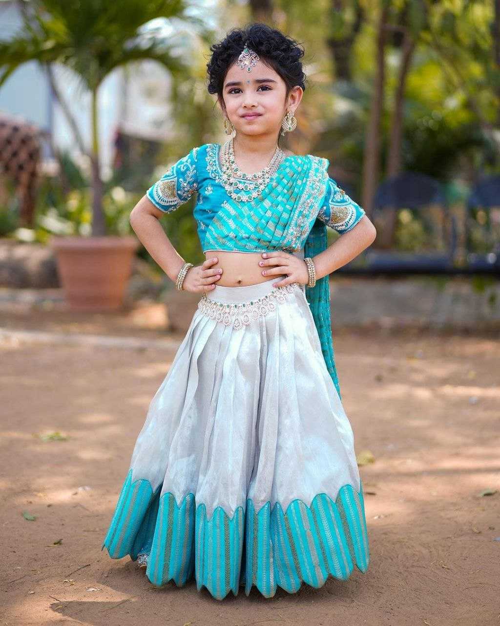 Chinon Silk Kesh168 Mnt24 Kids Weae  Kids Lehenga Kids Ethnic Wear Kids Traditional Outfits Kids Festive Wear