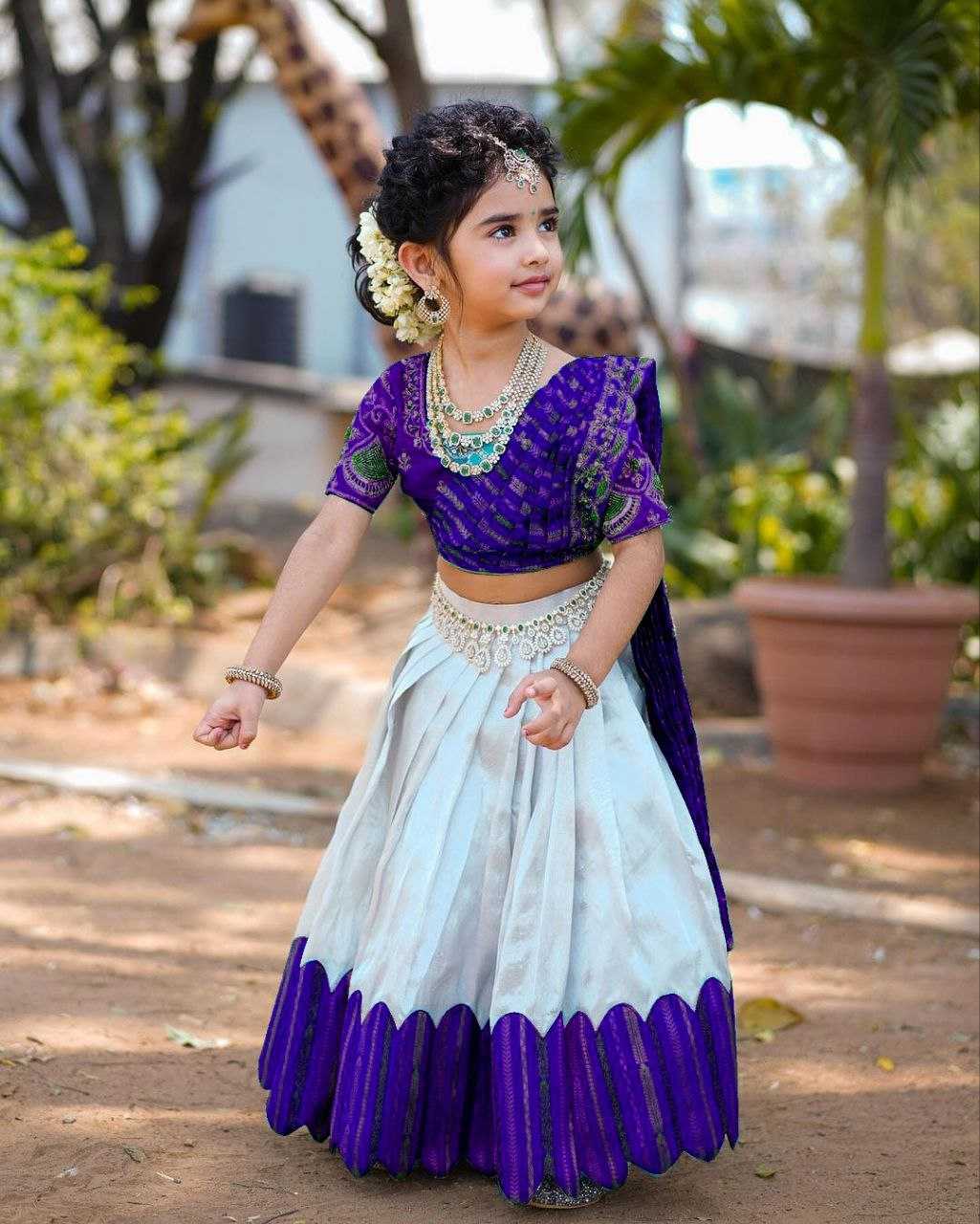 Chinon Silk Kesh168 Mnt24 Kids Weae  Kids Lehenga Kids Ethnic Wear Kids Traditional Outfits Kids Festive Wear