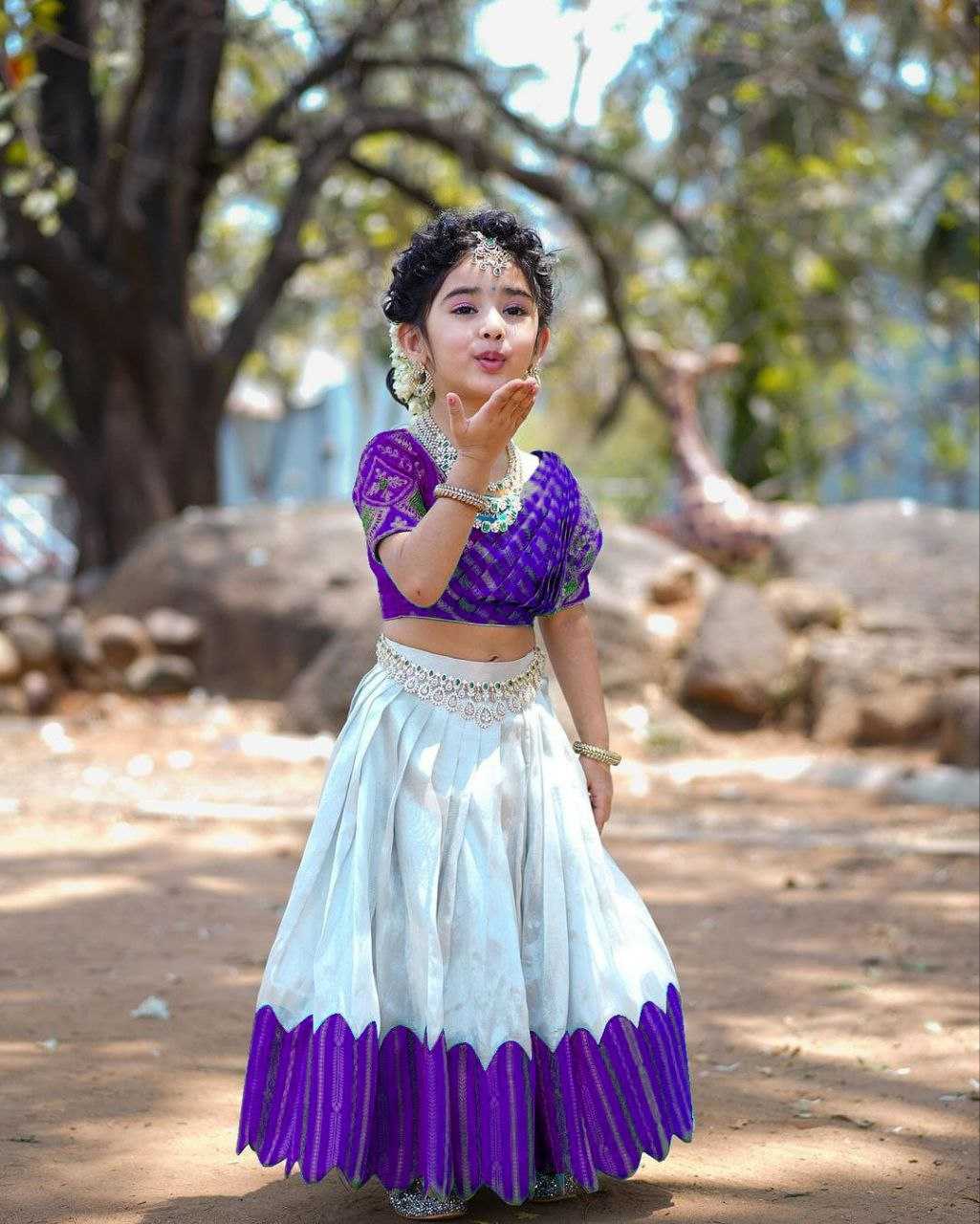 Chinon Silk Kesh168 Mnt24 Kids Weae  Kids Lehenga Kids Ethnic Wear Kids Traditional Outfits Kids Festive Wear