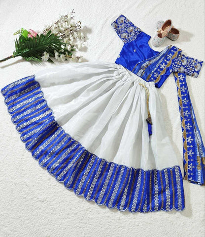 Chinon Silk Kesh168 Mnt24 Kids Weae  Kids Lehenga Kids Ethnic Wear Kids Traditional Outfits Kids Festive Wear