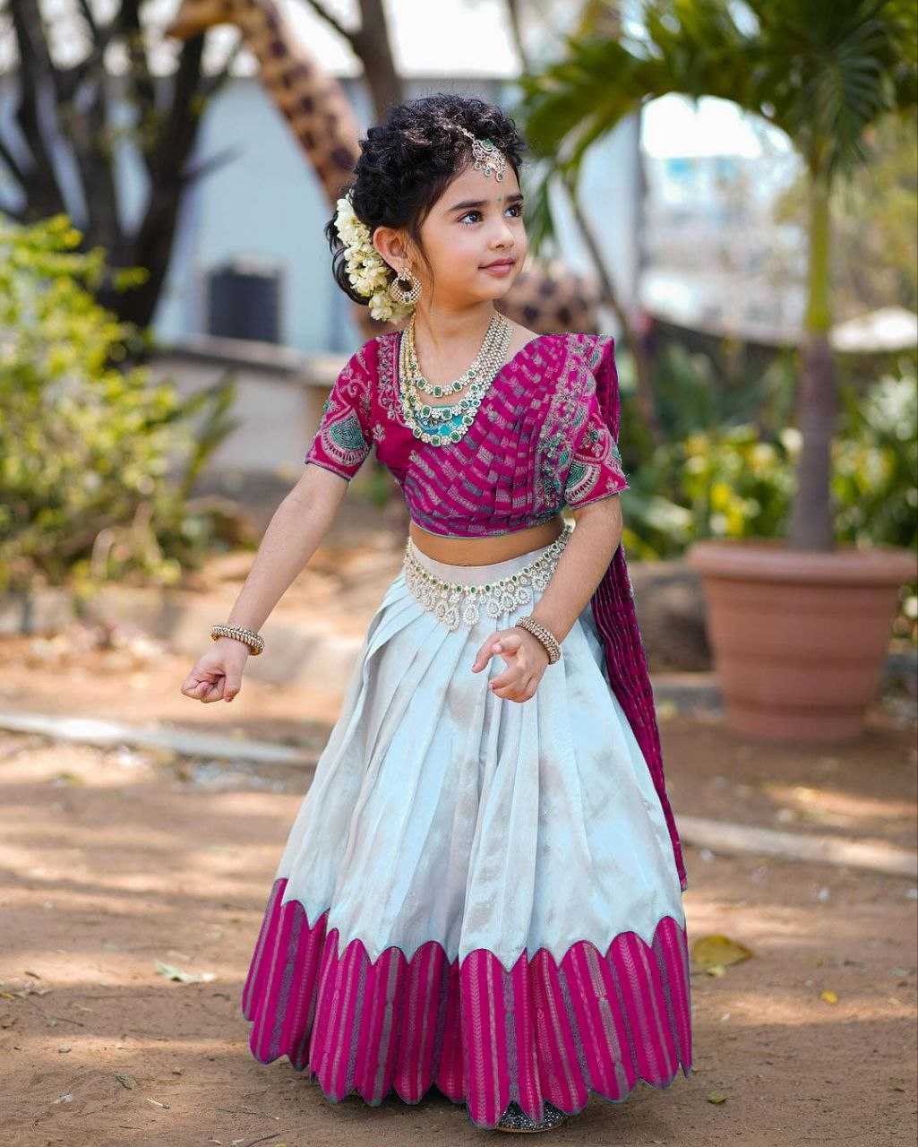 Chinon Silk Kesh168 Mnt24 Kids Weae  Kids Lehenga Kids Ethnic Wear Kids Traditional Outfits Kids Festive Wear