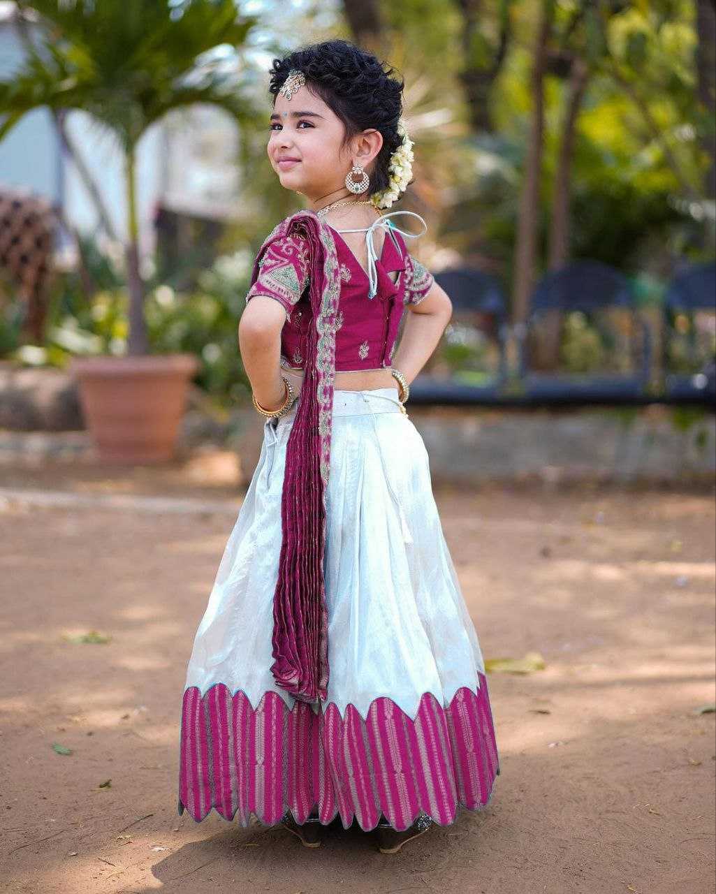 Chinon Silk Kesh168 Mnt24 Kids Weae  Kids Lehenga Kids Ethnic Wear Kids Traditional Outfits Kids Festive Wear