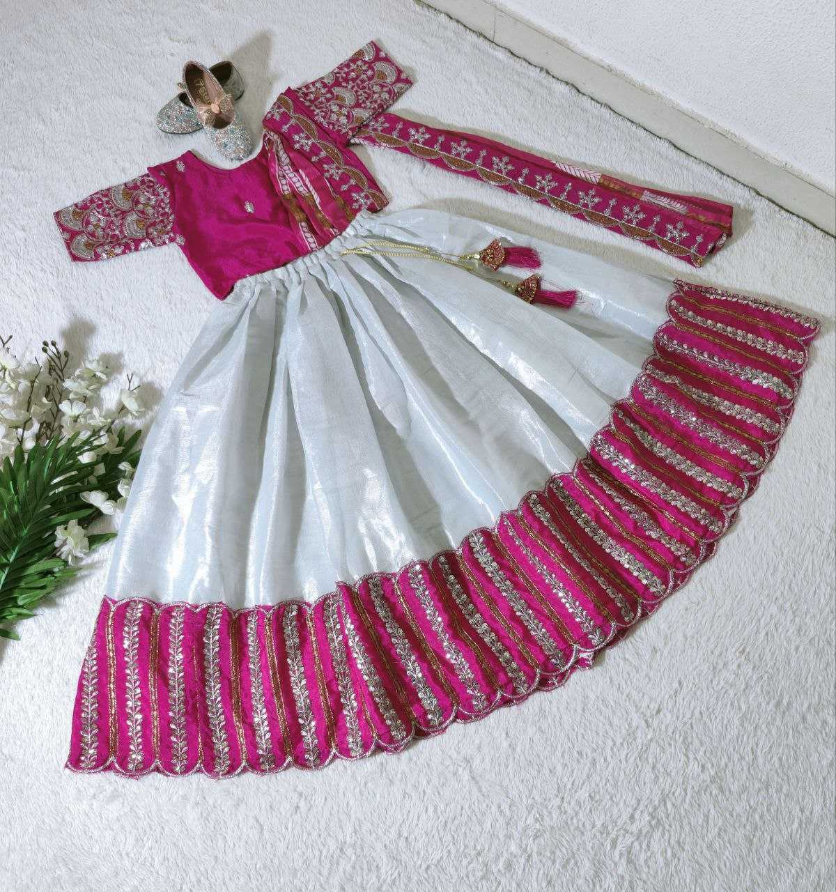 Chinon Silk Kesh168 Mnt24 Kids Weae  Kids Lehenga Kids Ethnic Wear Kids Traditional Outfits Kids Festive Wear