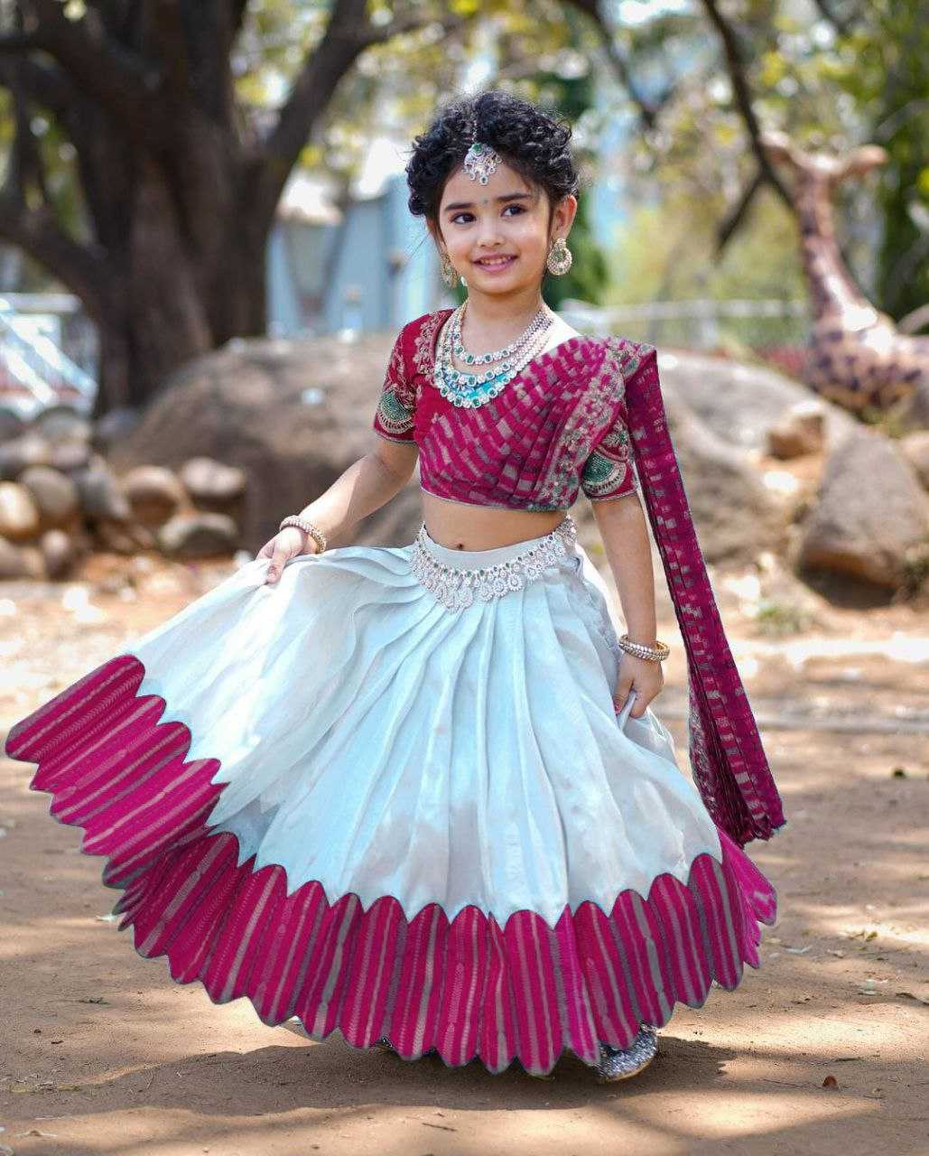 Chinon Silk Kesh168 Mnt24 Kids Weae  Kids Lehenga Kids Ethnic Wear Kids Traditional Outfits Kids Festive Wear