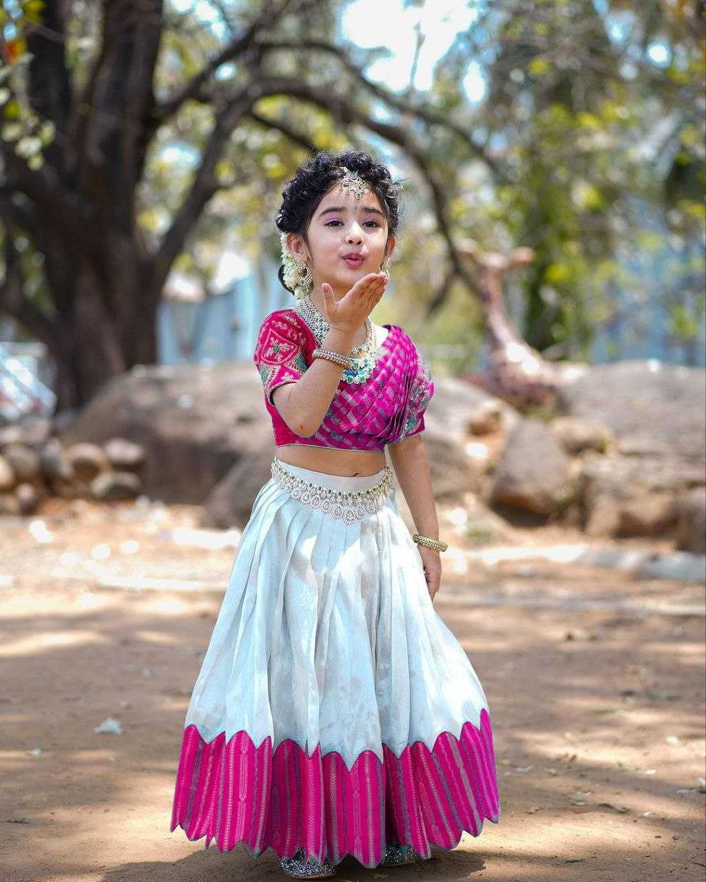 Chinon Silk Kesh168 Mnt24 Kids Weae  Kids Lehenga Kids Ethnic Wear Kids Traditional Outfits Kids Festive Wear