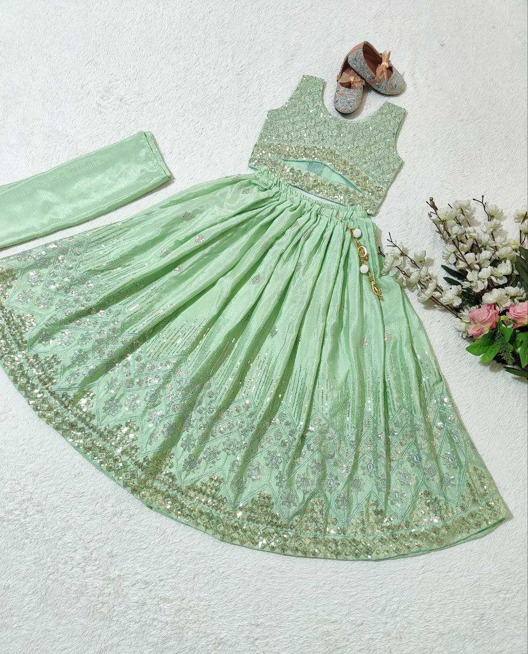 Chinon Silk Kesh168 Mnt33 Kids Wear  Kids Lehenga Kids Traditional Outfits Kids Lehenga Choli Kids Festive Wear Kids Wedding Outfits